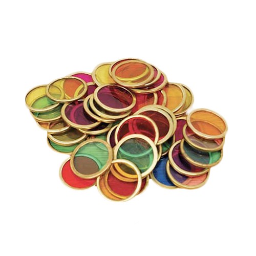 Imagen de 100 discos de colores con aro metálico