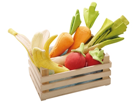 Imagen de Caja fruta y verdura juguete - Tela y madera