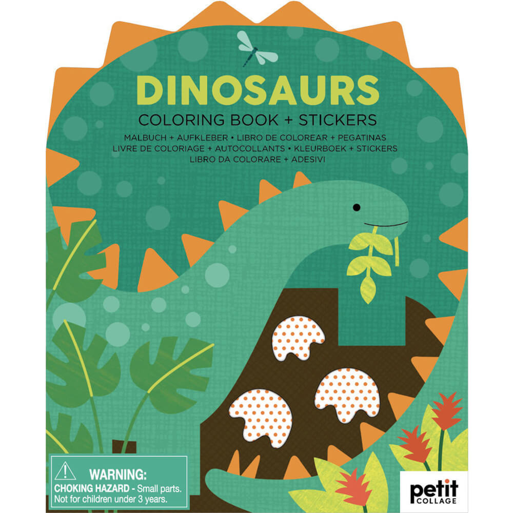 Imagen de Libro para colorear con stickers "Dinos"