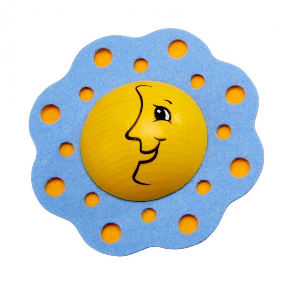 Imagen de Peonza de madera y fieltro "Luna"