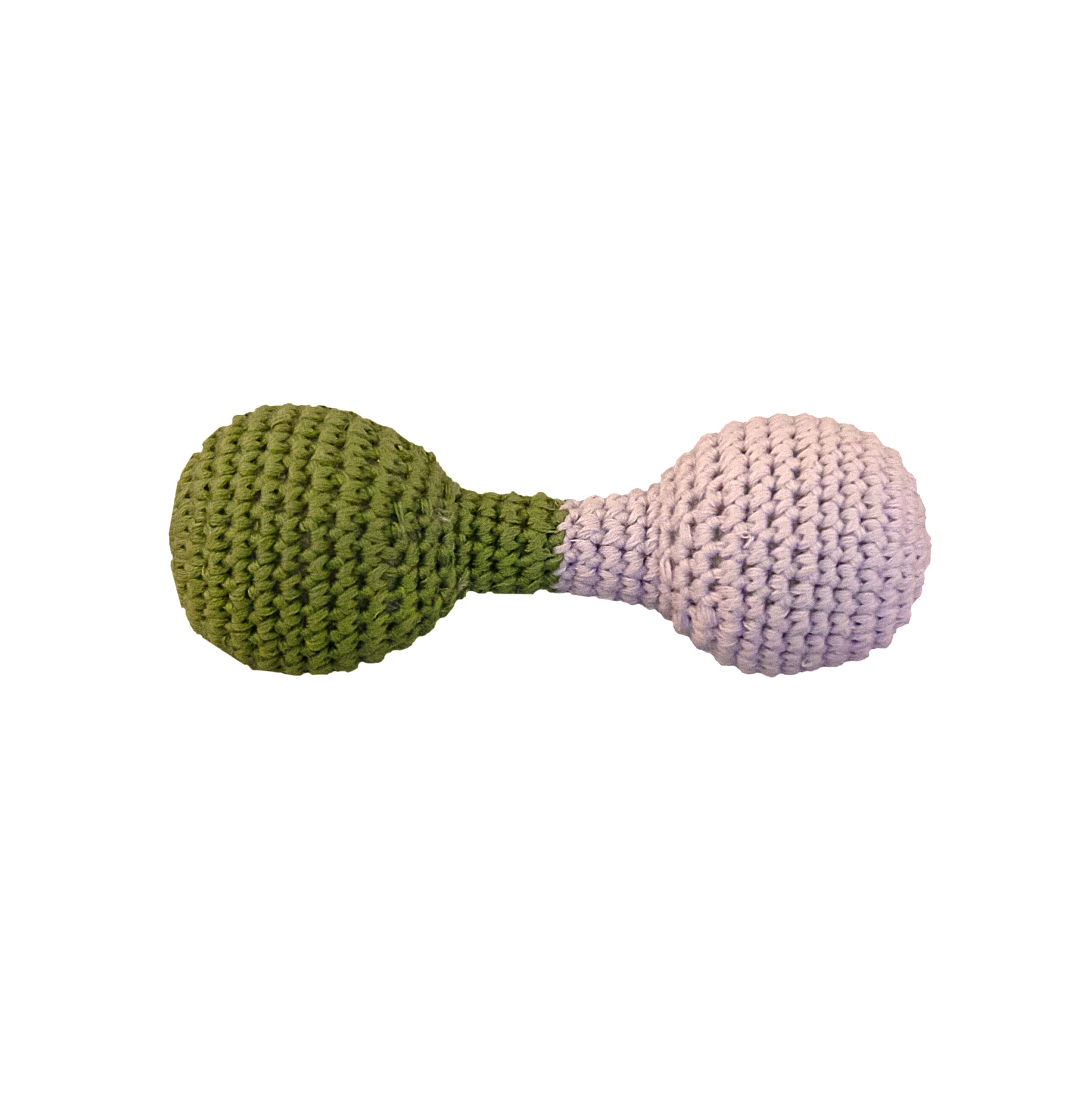 Img Galeria Sonajero doble de crochet "verde y malva"