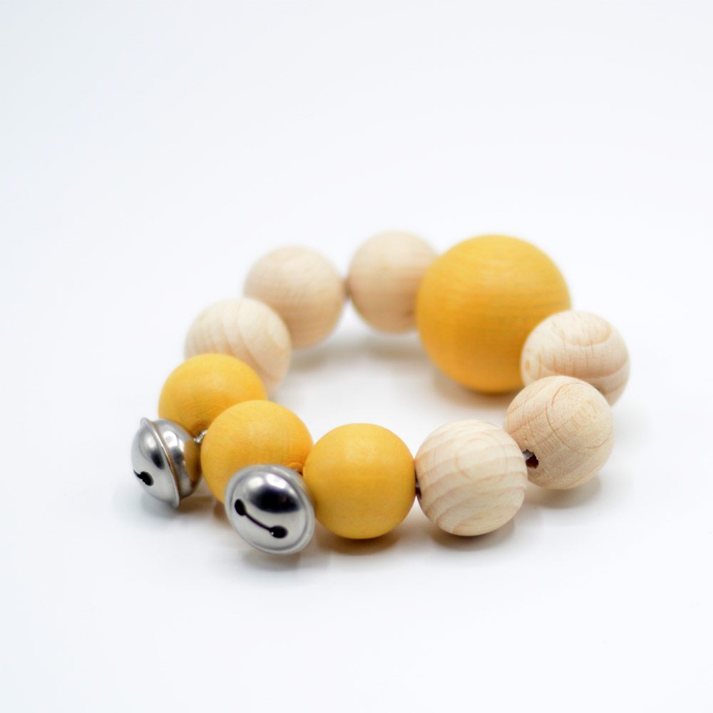 Imagen de Sonajero de madera Ding-Ding ocre