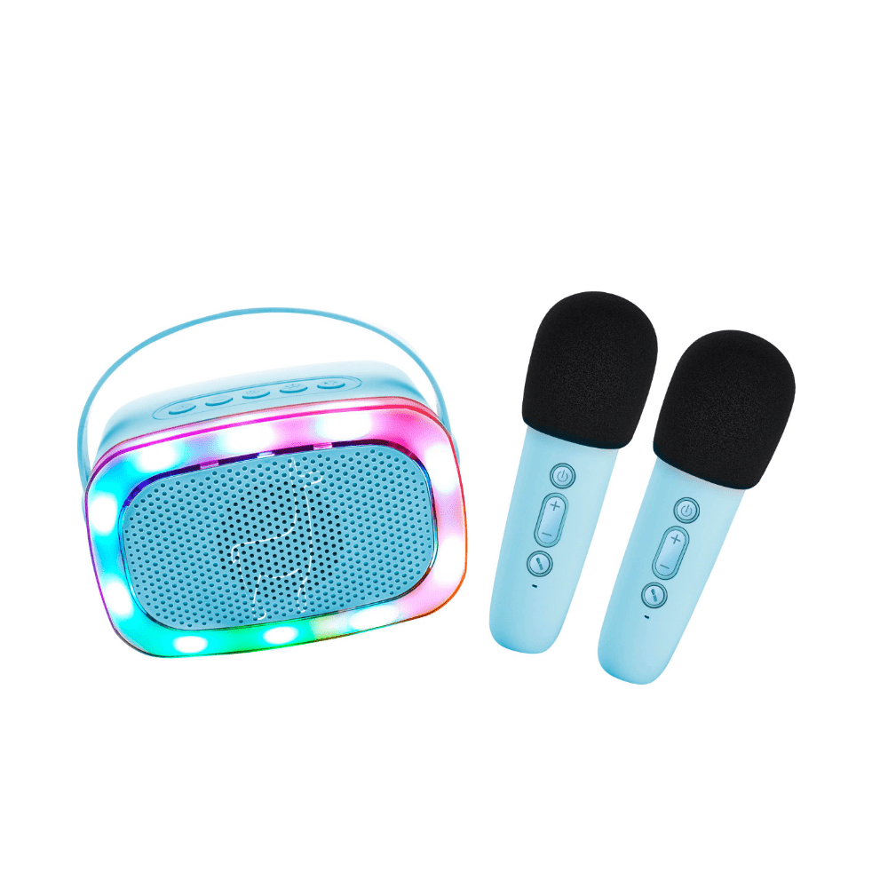 Imagen de Karaoke con luz y 2 micrófonos - Azul