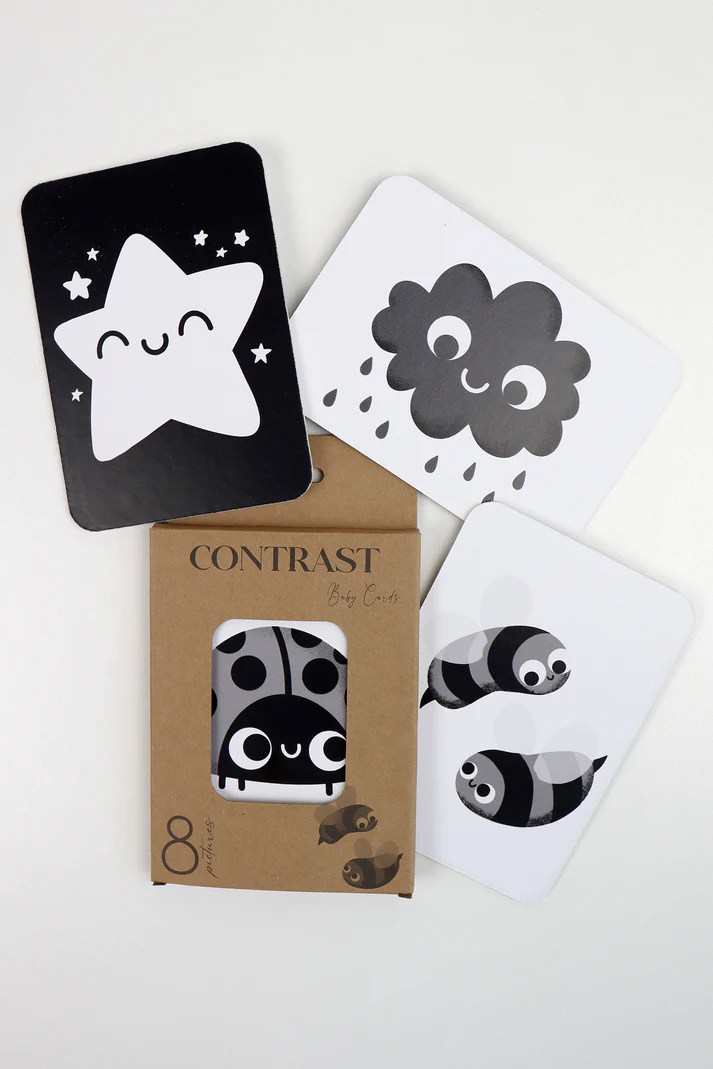 Imagen de Conjunto de 8 cartas monocromáticas de alto contraste
