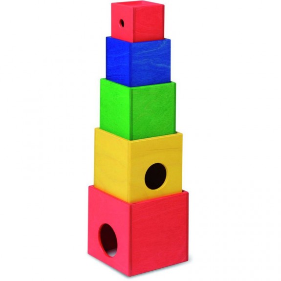 Imagen de Cubos apilables madera con agujeros