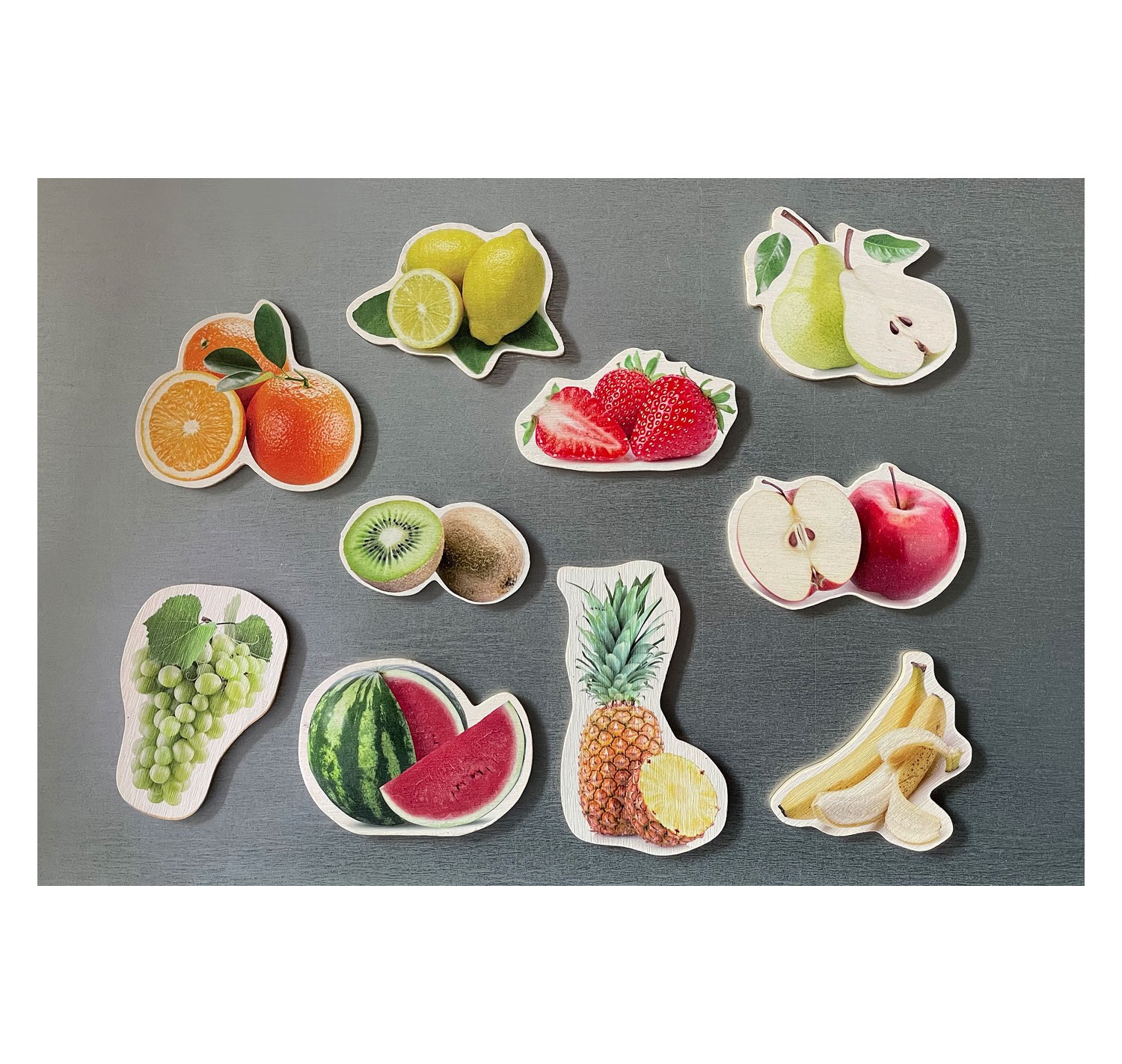 Imagen de Magnéticos de bambú "Frutas"
