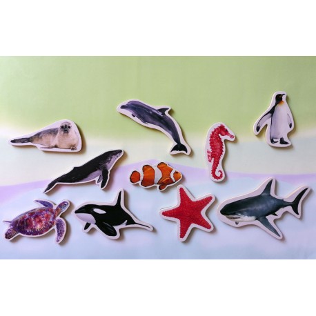 Imagen de Magnéticos de bambú "Animales Marinos"
