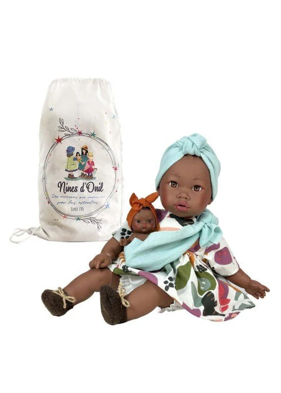 Imagen de Muñeca Alika con bebé floral Nines d´Onil