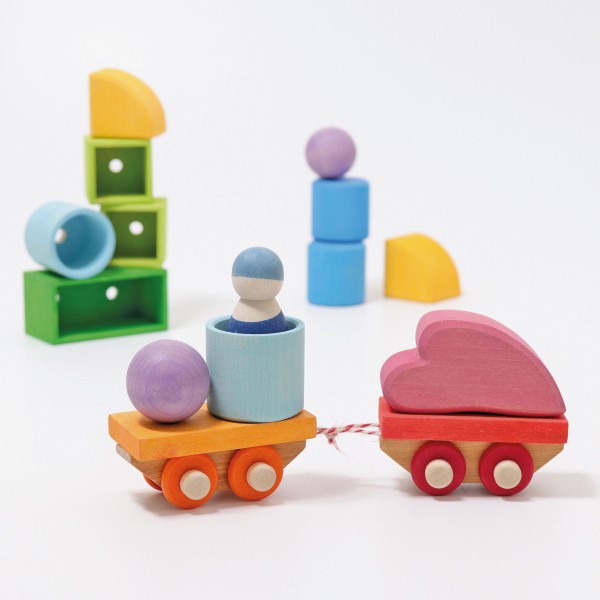 Imagen de Tren de madera y juego de construcción