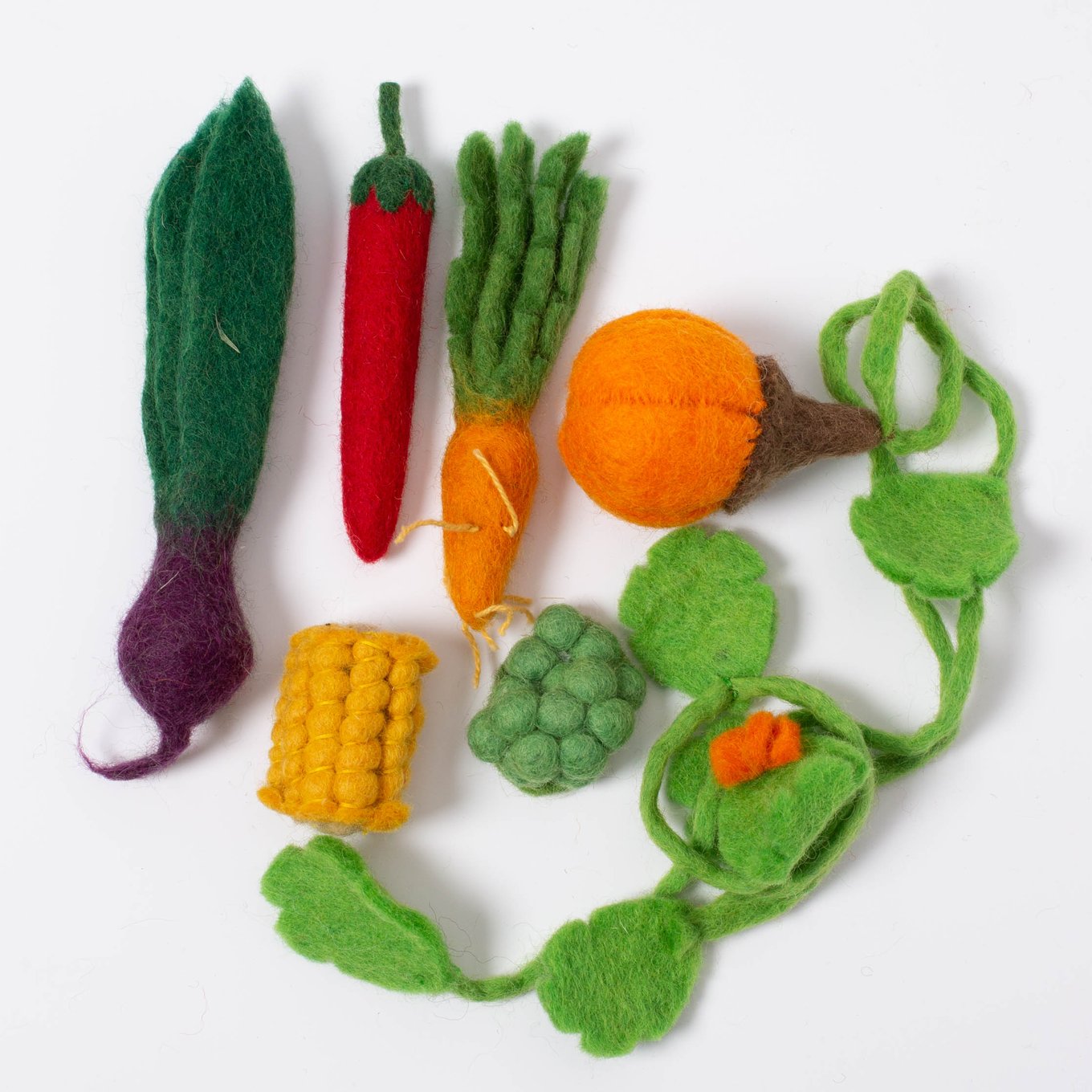 Imagen de Set de mini vegetales de fieltro Papoose